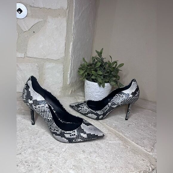 Aldo Snakeprint Pointed Toe scalloped Heels sz 11 - Picture 1 of 9